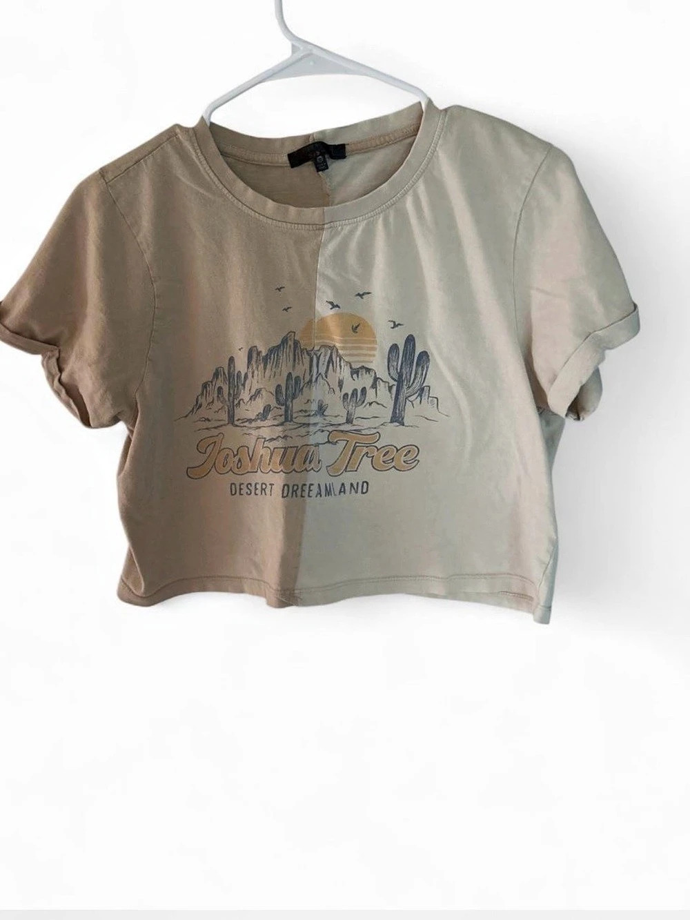 Princess Polly Cropped Graphic Tee in Brown Size Small